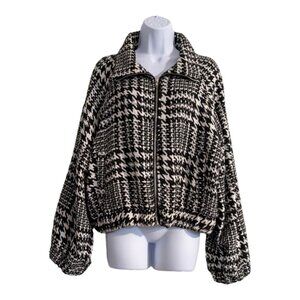 Hyfve Houndstooth Bomber jacket- size L